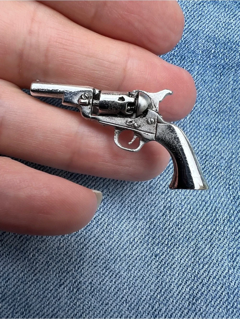Vintage Western Six Shooter Metal Cufflinks